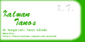 kalman tanos business card