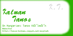kalman tanos business card